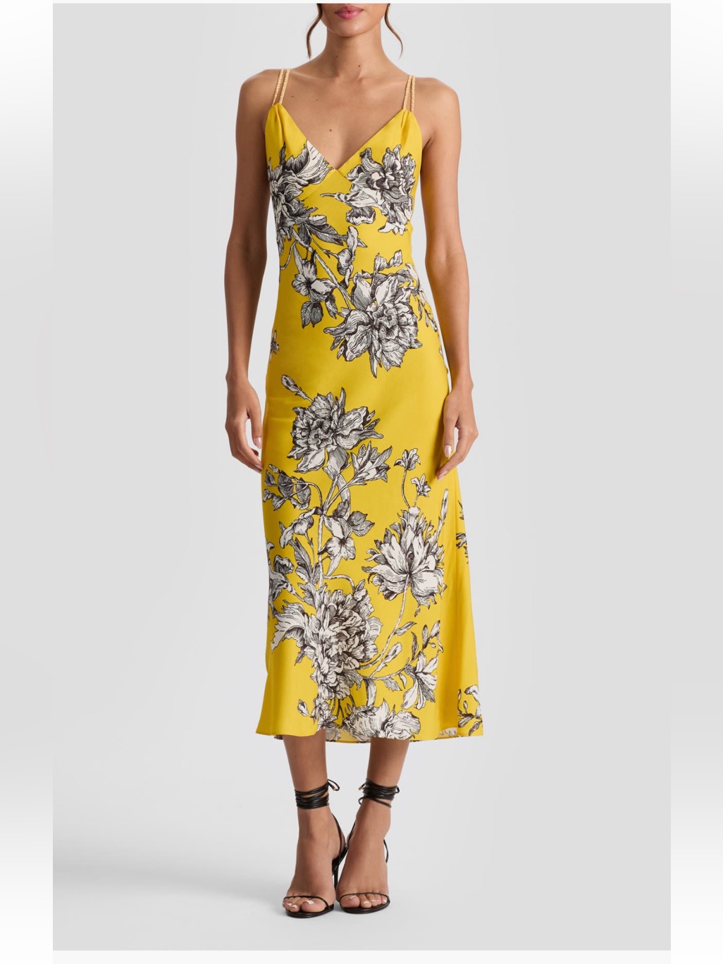 Alice + Olivia Kiro Floral Midi Dress Blooming Wild Golden Hour Maxi Size 14 Nwt